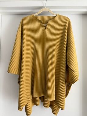 Homme Plissé Issey Miyake Mustard Yellow Pleated Men's Shirt Size XL 4